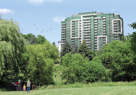 Danforth Village Estates, one of Options' current projects, on  Danforth Road just north of Eglinton Avenue East.